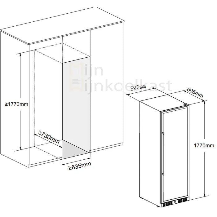 Temptech Classique Wijnkoelkast | CL180DB | 2 Zones - Mijn-Wijnkoelkast