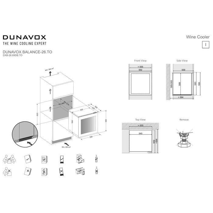 Dunavox Joy-26 Wijnkoelkast | DXJ-26.69DB | 2 Zones - Mijn-Wijnkoelkast