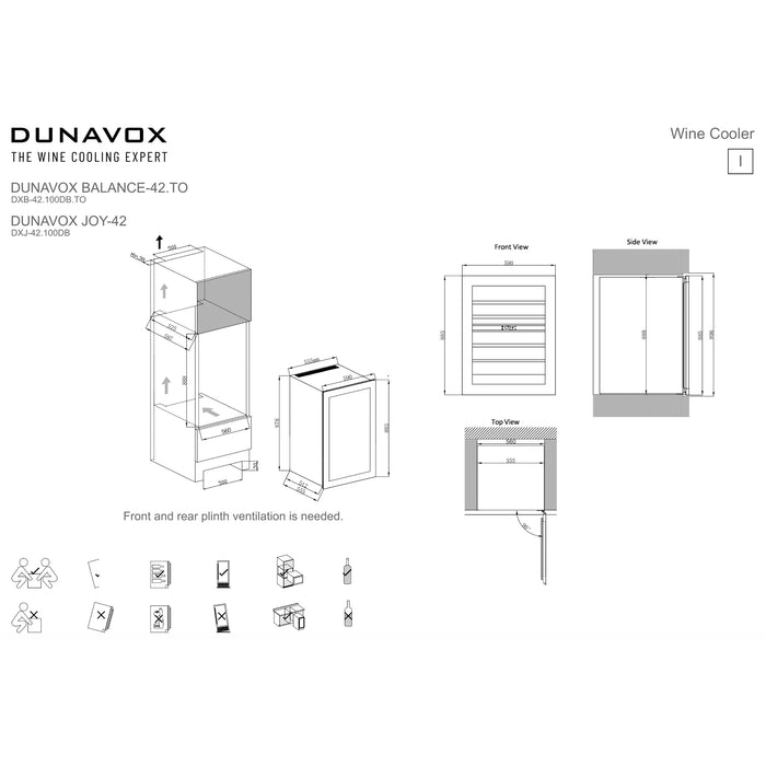 Dunavox Joy-42 Wijnkoelkast | DXJ-42.100DB | 2 Zones - Mijn-Wijnkoelkast