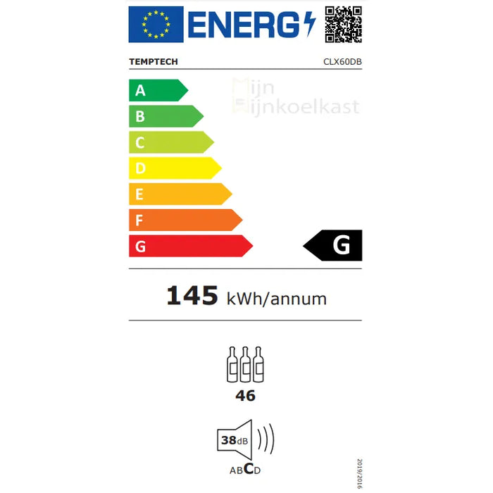 Temptech Classique Wijnkoelkast | CLX60DB | 2 Zones - Mijn-Wijnkoelkast