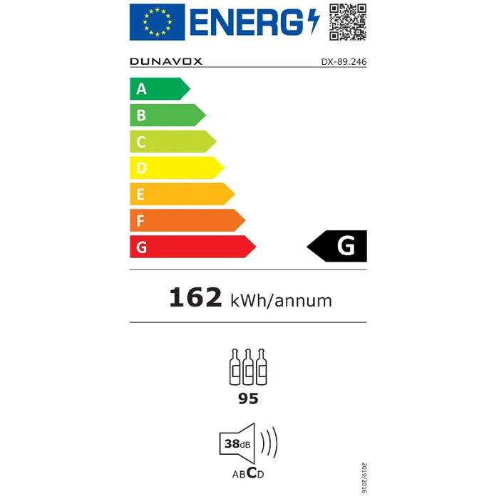 Dunavox Joy-89 Wijnkoelkast | DX-89.246TC | 2 Zones | RAL Kleur - Mijn-Wijnkoelkast