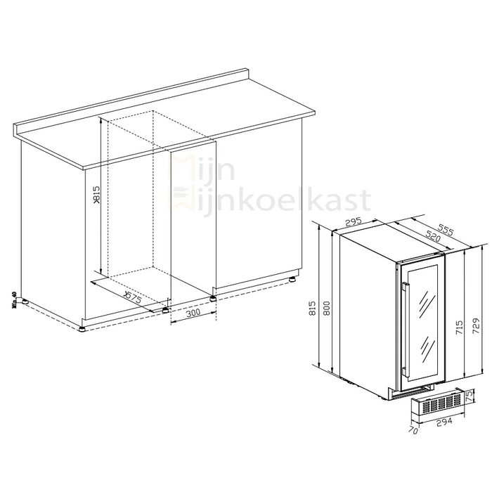 Temptech Classique Wijnkoelkast | CLX30DB | 2 Zones - Mijn-Wijnkoelkast