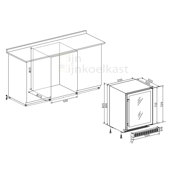 Temptech Classique Wijnkoelkast | CLX60DB | 2 Zones - Mijn-Wijnkoelkast