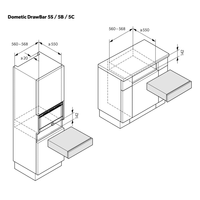 Dometic DrawBar | DB5B | 1 Zone | Zwart - Mijn-Wijnkoelkast