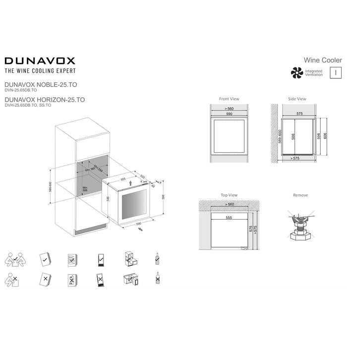 Dunavox Horizon-25.TO Wijnkoelkast | DVH-25.65DB.TO | 2 Zones - Mijn-Wijnkoelkast