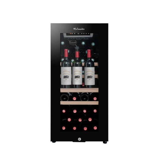 La Sommelière LS38BLACK vrijstaande wijnkoelkast met Preservin, vooraanzicht