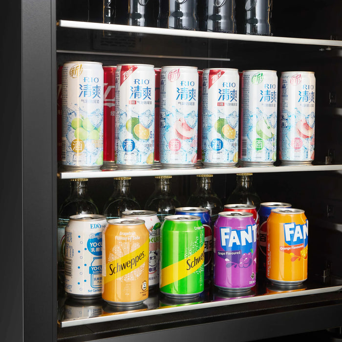 Cella WBV93D-BLACK vrijstaande wijn- en drankkoelkast, detailfoto