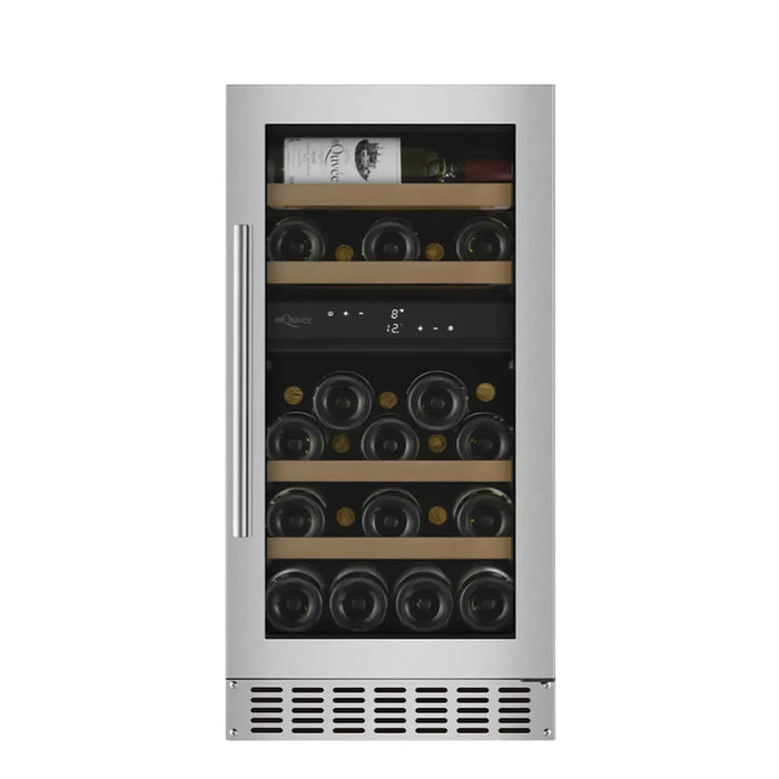 mQuvée WineCave 700 40D WCD40-700 onderbouw wijnkoelkast (afgebeeld in RVS), vooraanzicht