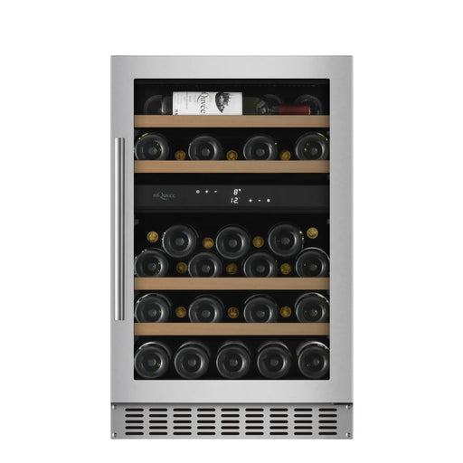 mQuvée WineCave 700 50D WCD50-700 onderbouw wijnkoelkast (afgebeeld in RVS), vooraanzicht