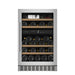 mQuvée WineCave 700 50D WCD50-700 onderbouw wijnkoelkast (afgebeeld in RVS), vooraanzicht
