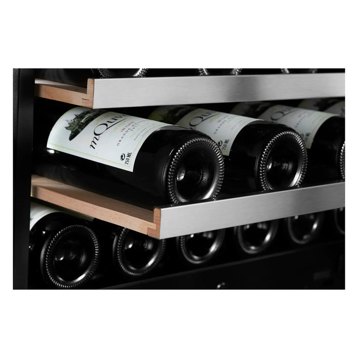 mQuvée WineCave 700 60D Exclusive WCED60FGBP-700 detail van de legplanken met flessen