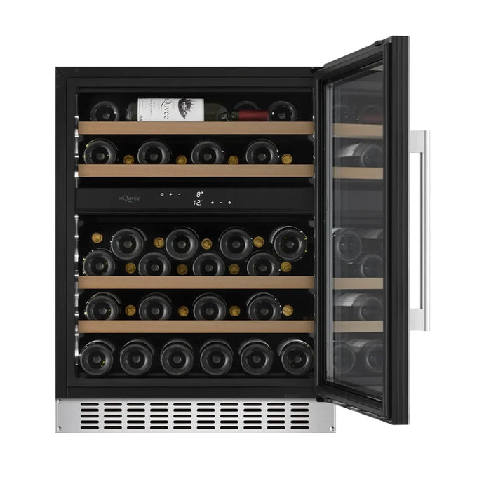 mQuvée WineCave 700 60D WCD60S-700 met geopende deur en flessen