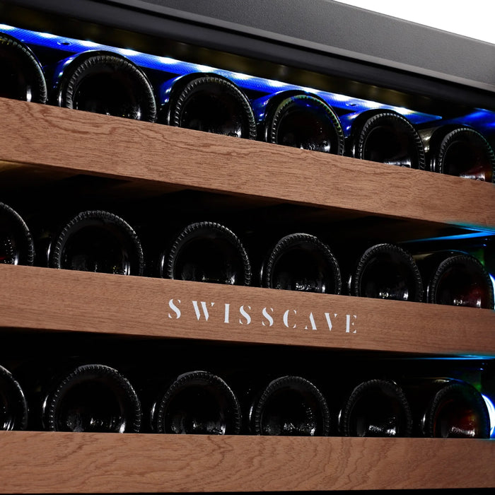 Swisscave Luxury WIB-88DFT inbouw wijnkoelkast, verlichting in blauw