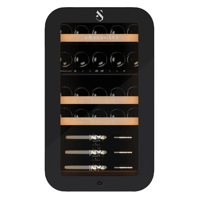 Swisscave Premium WLB-120DF-BLACK vrijstaande wijnkoelkast, vooraanzicht