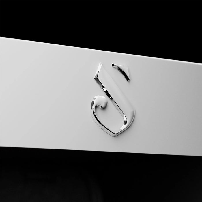 Swisscave Premium WLB-120DF-WHITE vrijstaande wijnkoelkast, logo en verlichting