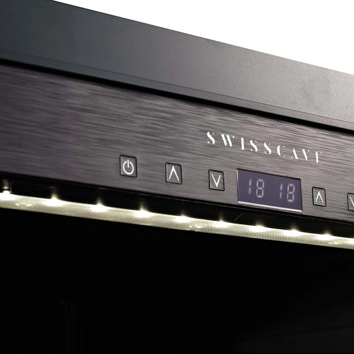 Swisscave Premium WLB-360DFD-MIX vrijstaande wijnkoelkast, bedieningspaneel met wit licht