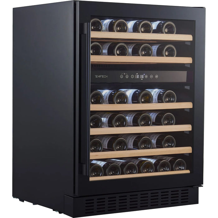Temptech Classique CLX60DB onderbouw wijnkoelkast, schuin vooraanzicht