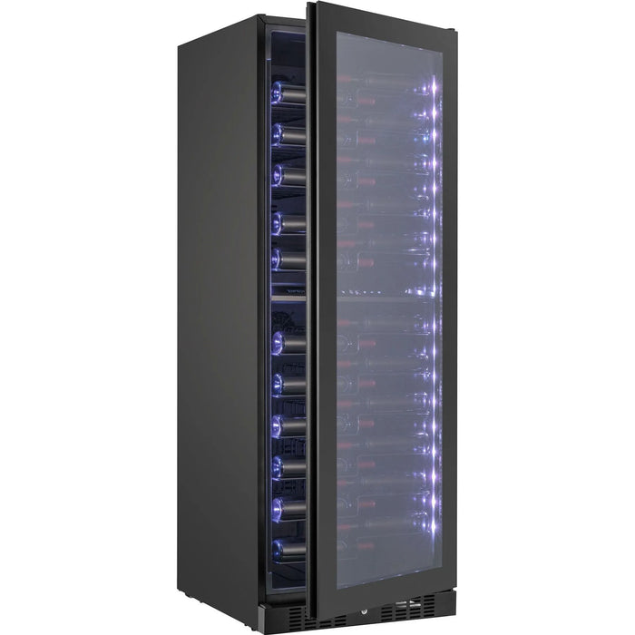 Temptech Copenhagen CPRO1800DRB-24 vrijstaande wijnkoelkast, schuin met gedimde verlichting