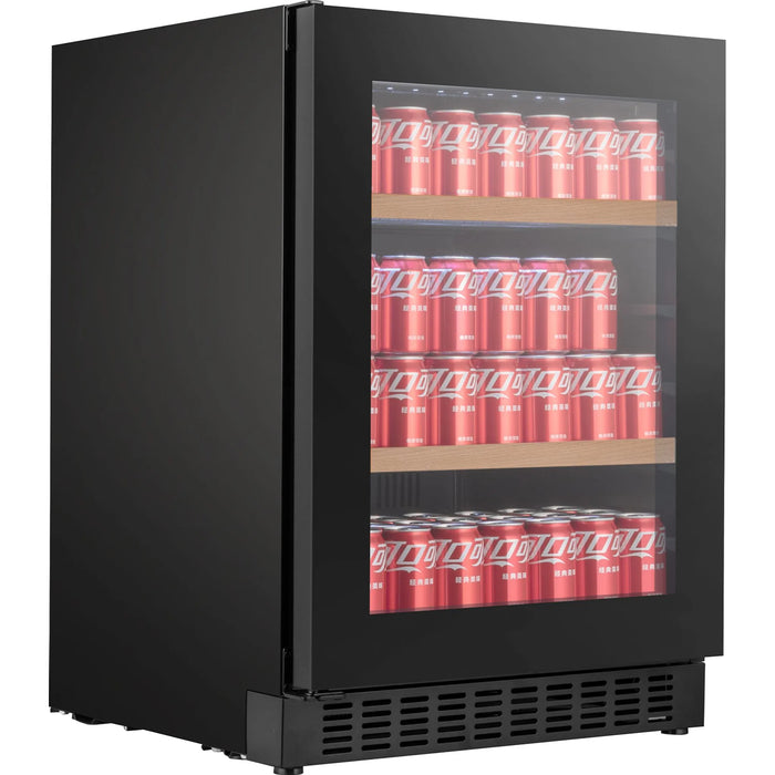 Temptech Oslo OFX60SRB-24 onderbouw koelkast, schuin vooraanzicht