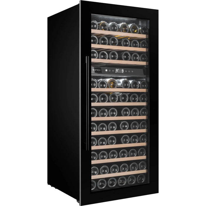 Temptech Oslo OZ124DB-24 inbouw wijnkoelkast, schuin vooraanzicht