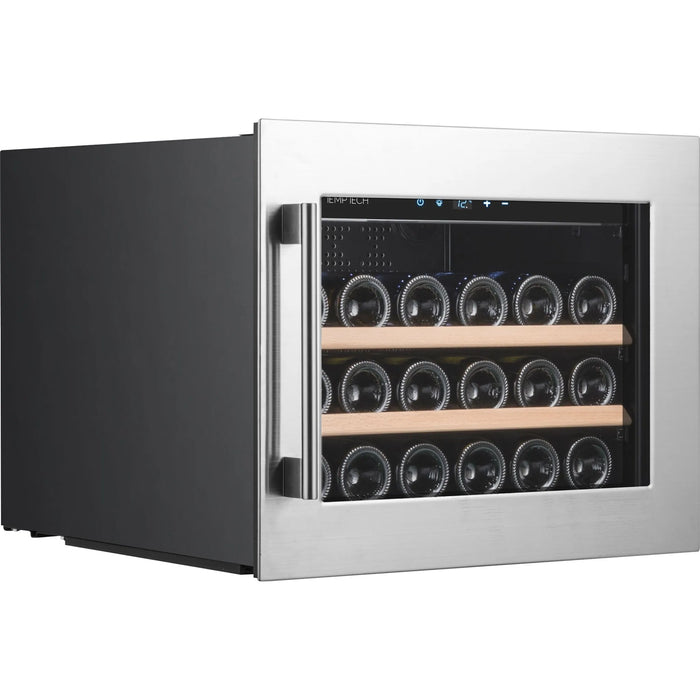 Temptech Oslo OZ45SX-24 inbouw wijnkoelkast, schuin vooraanzicht