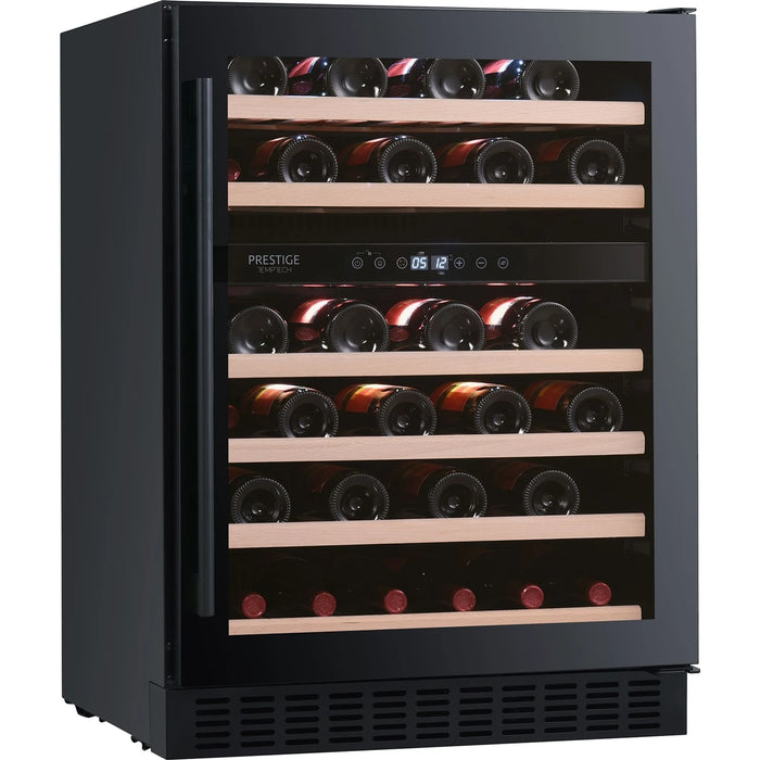 Temptech Prestige PRESX60DB-24 onderbouw wijnkoelkast, schuin vooraanzicht