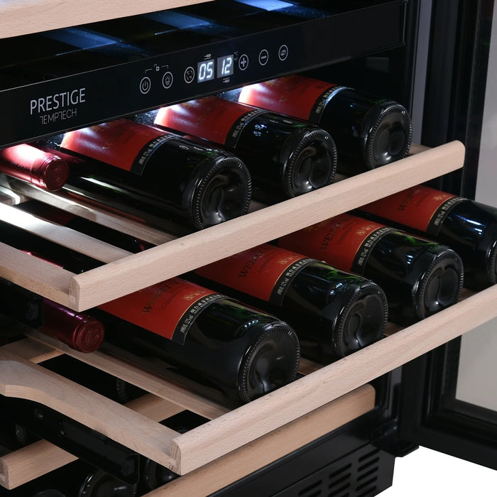 Temptech Prestige PRESX60DB-24 onderbouw wijnkoelkast, uittrekbare leggers