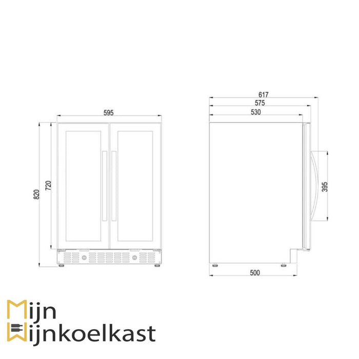 Dometic Wijnkoelkast | E40FGD | 2 Zones - Mijn-Wijnkoelkast