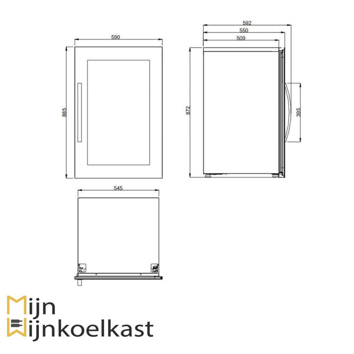 Dometic Wijnkoelkast | E49FGB | 2 Zones - Mijn-Wijnkoelkast