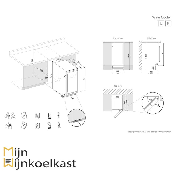 Dunavox Flow-32 Wijnkoelkast | DAUF-32.83SS | 1 Zone - Mijn-Wijnkoelkast