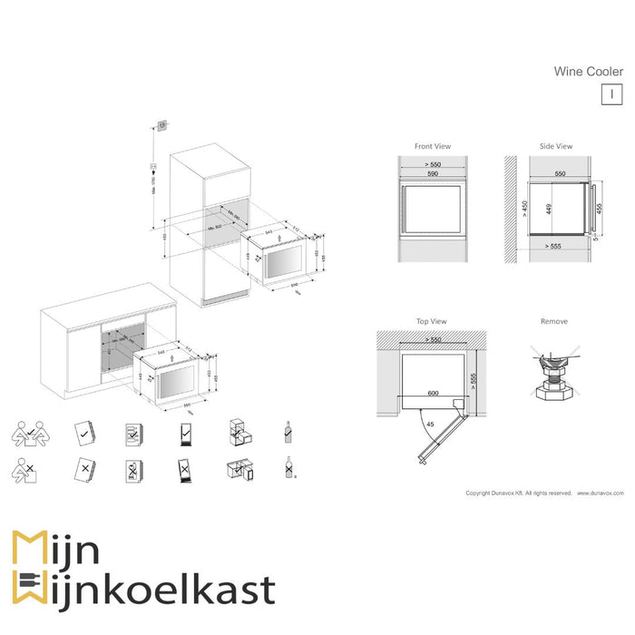 Dunavox Glance-18 Wijnkoelkast | DAVG-18.46B.TO | 1 Zone - Mijn-Wijnkoelkast