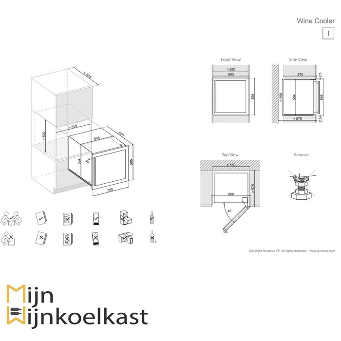 Dunavox Soul-25 Wijnkoelkast | DAVS-25.63DSS | 2 Zones - Mijn-Wijnkoelkast