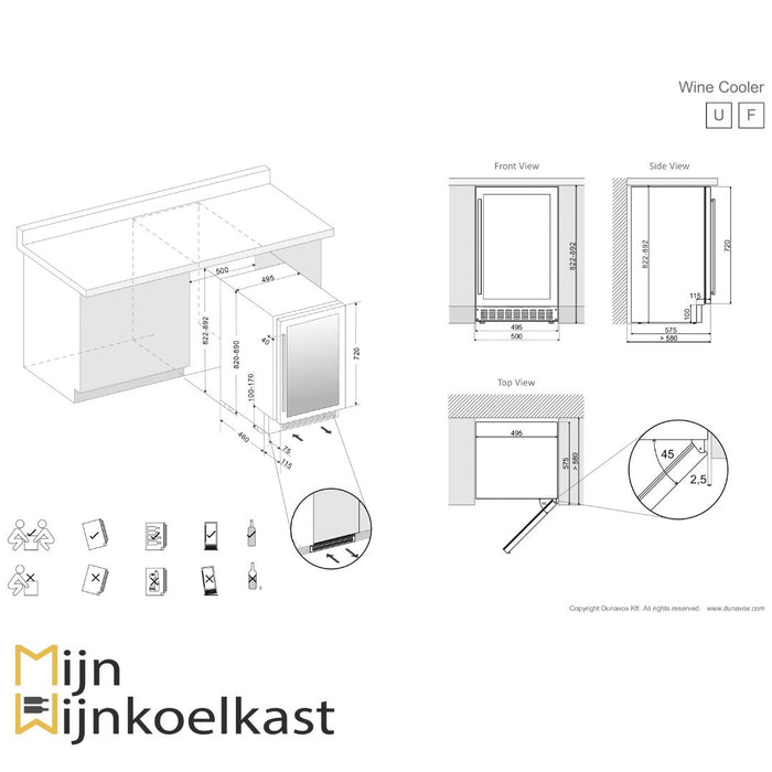 Dunavox Flow-38 Wijnkoelkast | DAUF-38.100DB | 2 Zones - Mijn-Wijnkoelkast