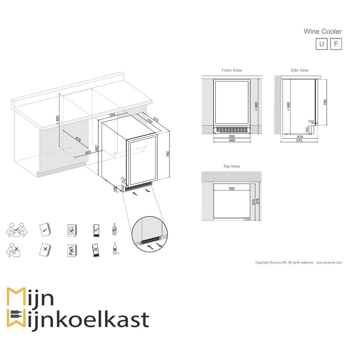 Dunavox Flow-45 Wijnkoelkast | DAUF-45.125DOP.TO | 2 Zones - Mijn-Wijnkoelkast