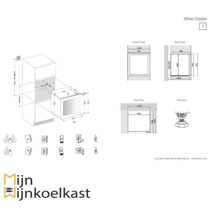 Dunavox Glance-25 Wijnkoelkast | DAVG-25.63DSS.TO | 2 Zones - Mijn-Wijnkoelkast