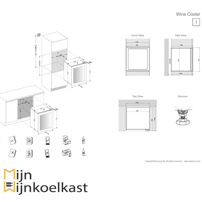 Dunavox Glance-32 Wijnkoelkast | DAVG-32.80DB.TO | 2 Zones - Mijn-Wijnkoelkast