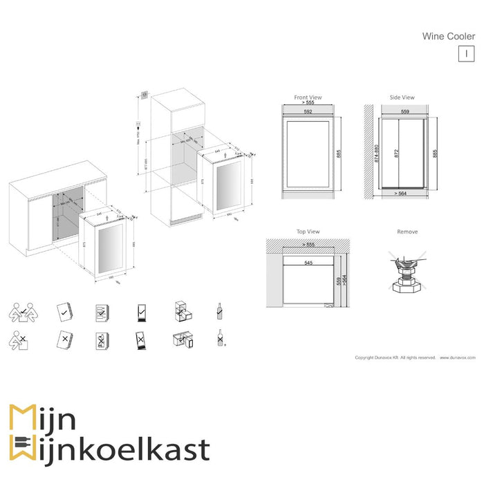 Dunavox Glance-49 Wijnkoelkast | DAVG-49.116DSS.TO | 2 Zones - Mijn-Wijnkoelkast