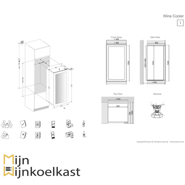 Dunavox Glance-72 Wijnkoelkast | DAVG-72.185DOP.TO | 2 Zones - Mijn-Wijnkoelkast