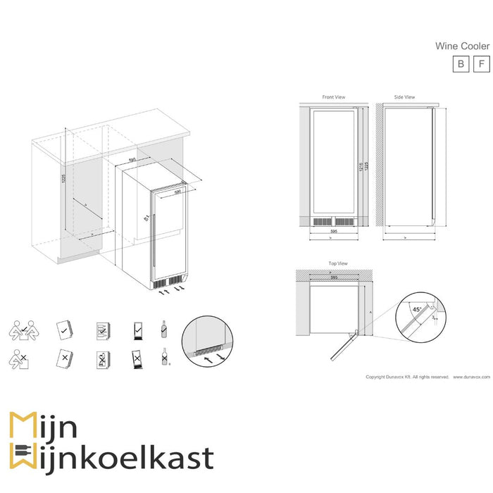 Dunavox Grande-58 Wijnkoelkast | DX-58.258DB | 2 Zones - Mijn-Wijnkoelkast