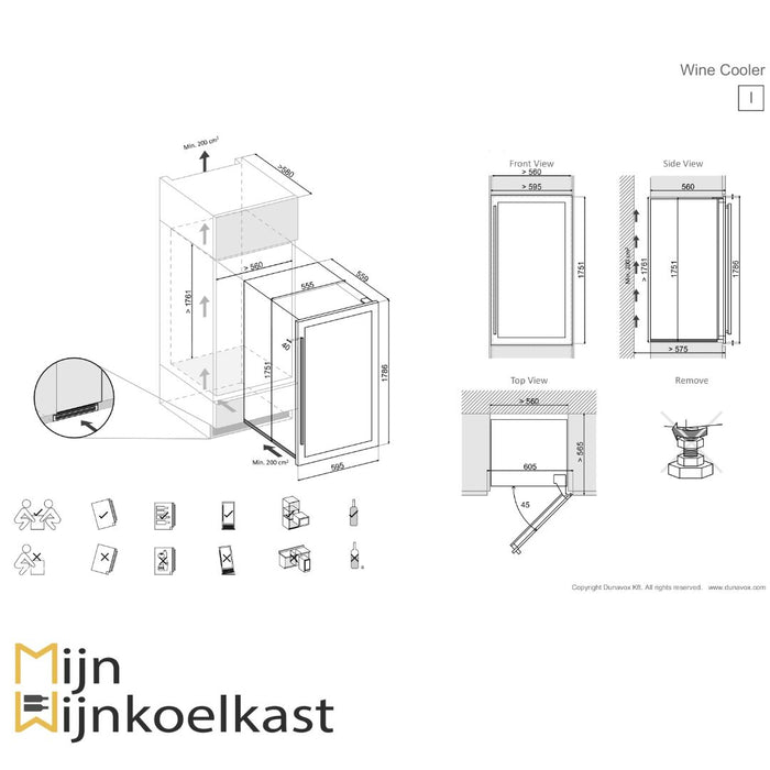 Dunavox Soul-89 Wijnkoelkast | DX-89.246TSS | 3 Zones - Mijn-Wijnkoelkast